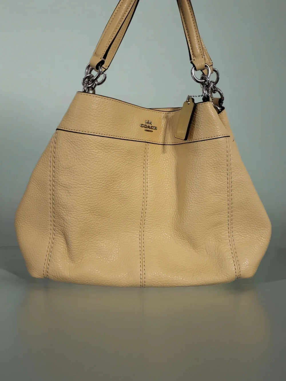 COACH Small LEXY Refined Pebbled Leather. RARE CANARY YELLOW. CROSSBODY INCLUDED